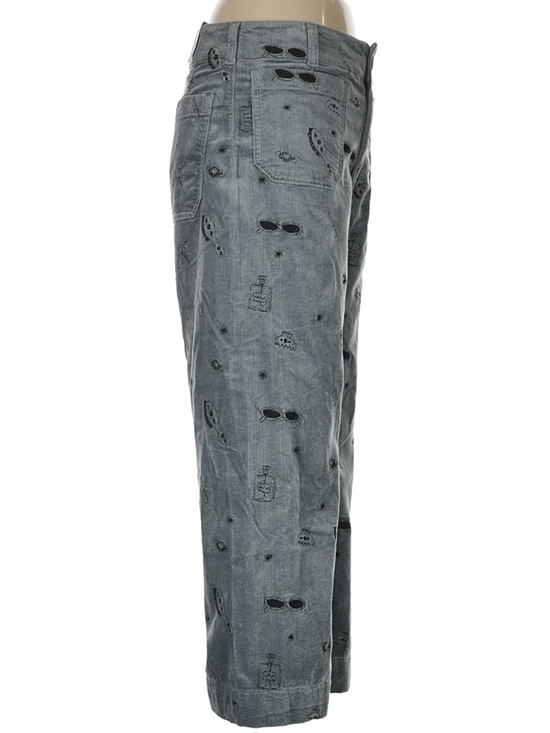 Maeve Colette Anthropologie Embroidered Corduroy Wide-Leg Cropped Pants – Sz 29 - Picture 7 of 8